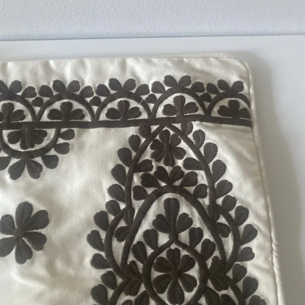 Pottery Barn Embroidered Lumbar Pillow Cover 16x26